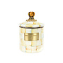 Parchment Check Enamel Canister -Small