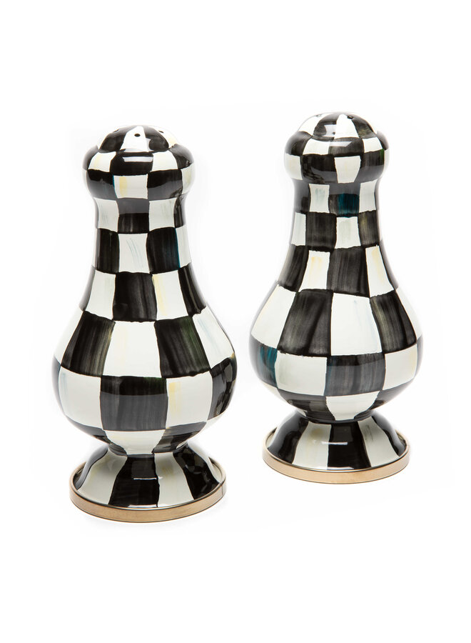 Courtly Check Enamel Large Salt & Pepper Shakers