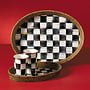 Courtly Check Rattan & Enamel Tray - Small