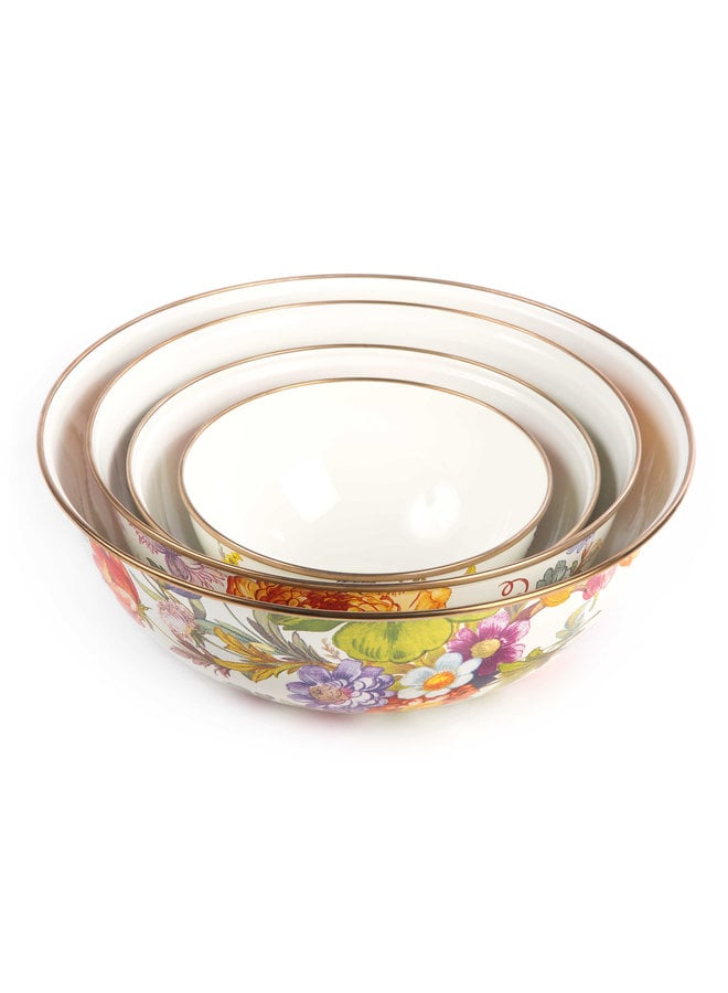 Flower Market Large Everyday Bowl - White