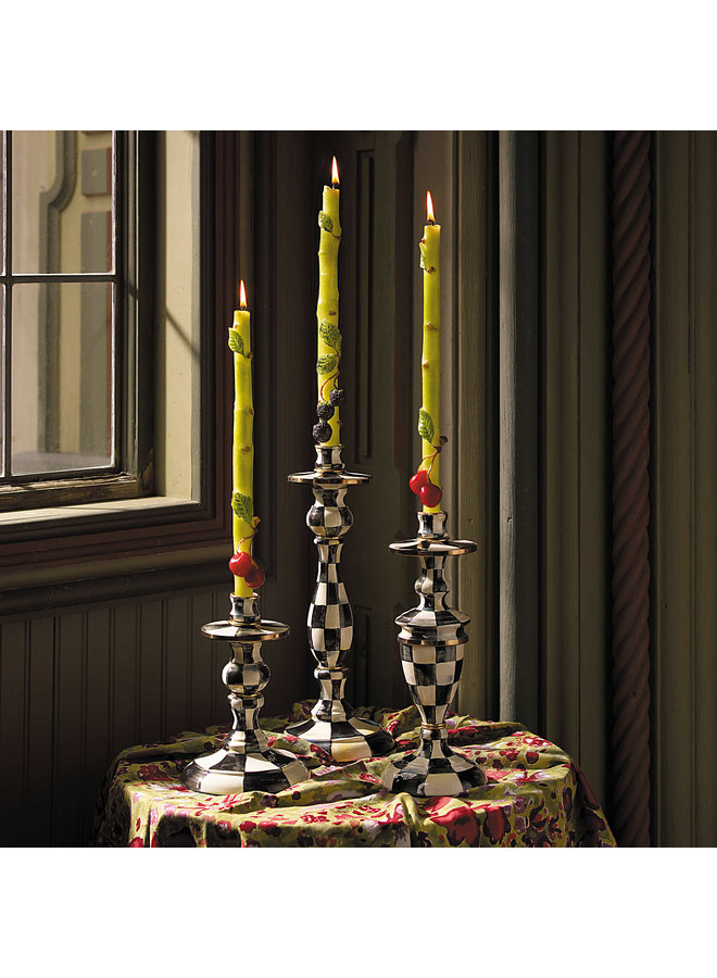 Courtly Check Large Enamel Candlestick