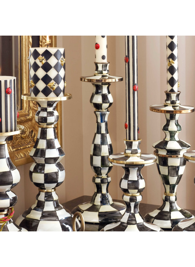 Courtly Check Large Enamel Candlestick