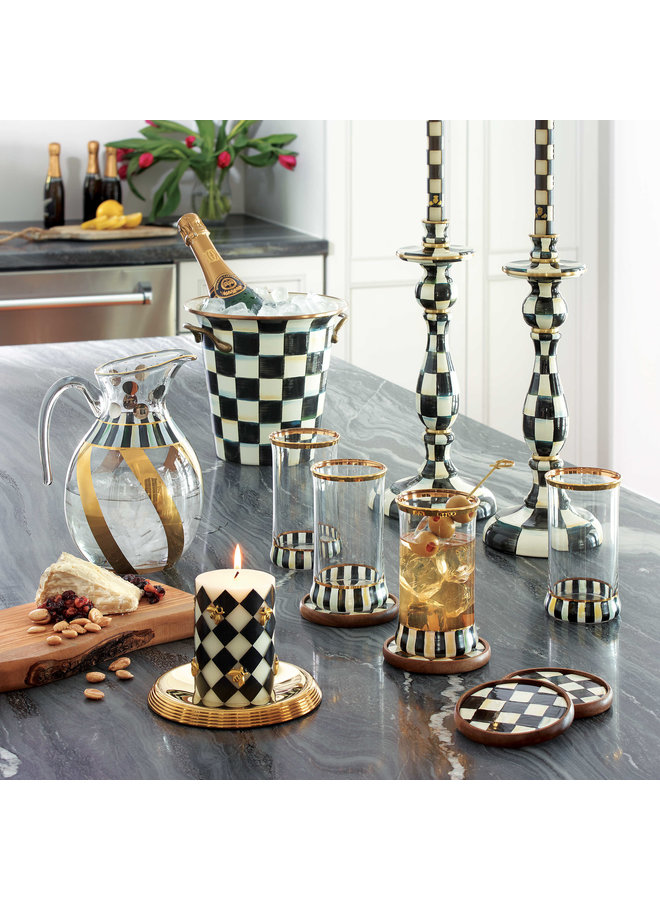 Courtly Check Large Enamel Candlestick