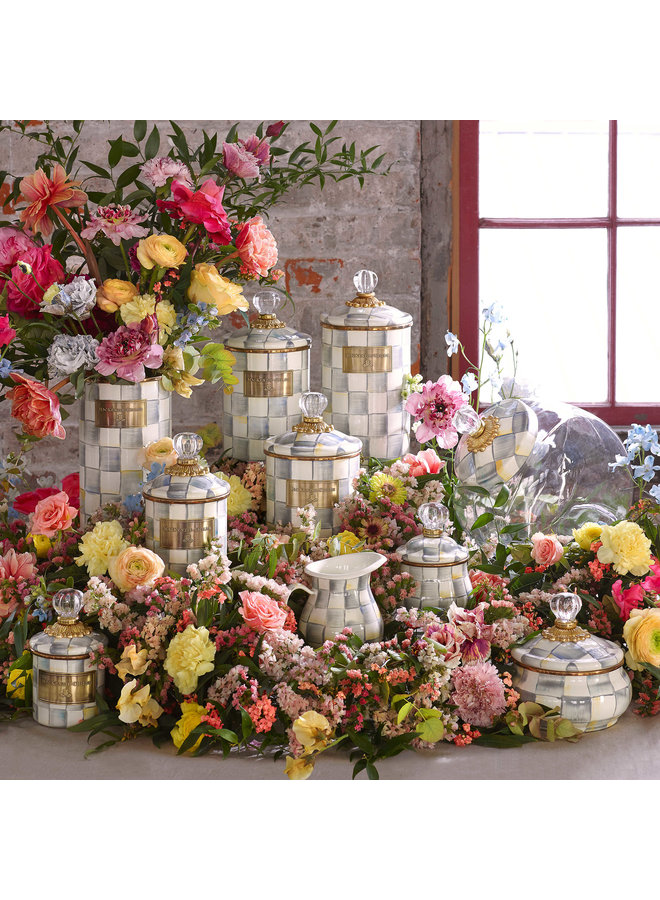 Sterling Check Enamel Utensil Holder