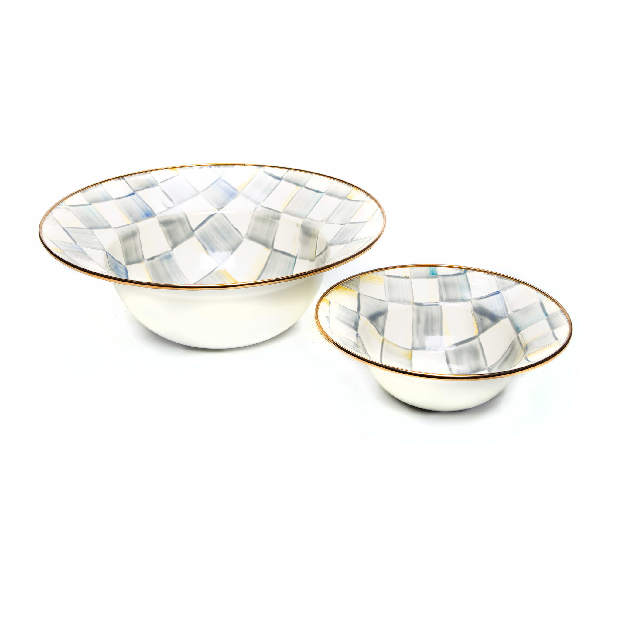 Sterling Check Pinch Bowl - ivory & birch