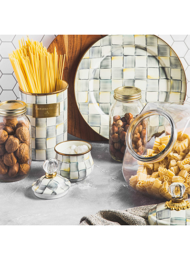 Cookie Jar with Sterling Check Lid