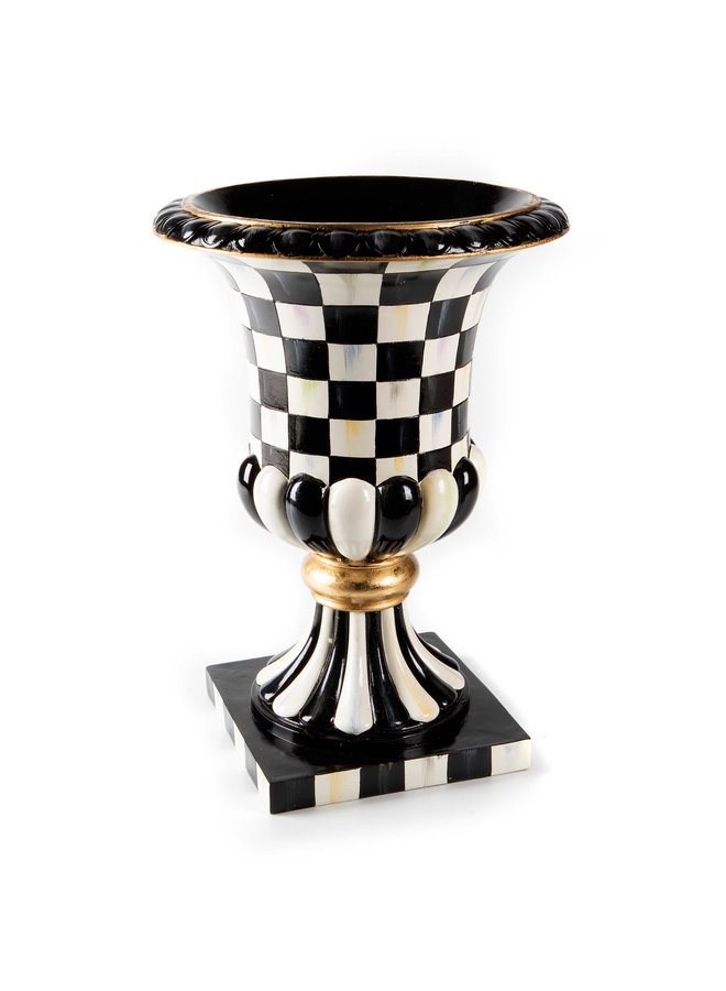 Courtly Check Pedestal Tabletop Urn