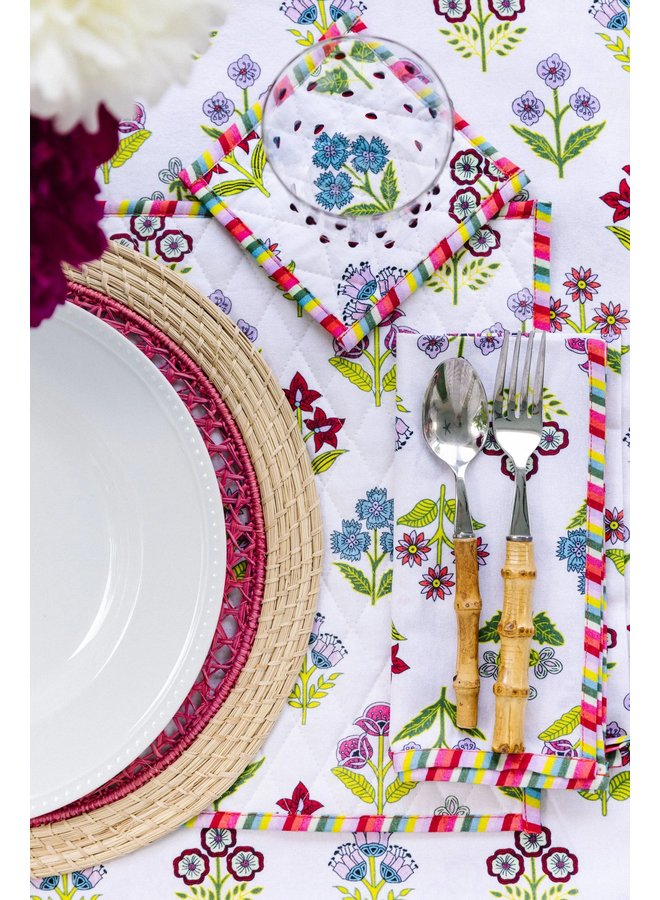 Elenna Floral Quilted Placemats S/4