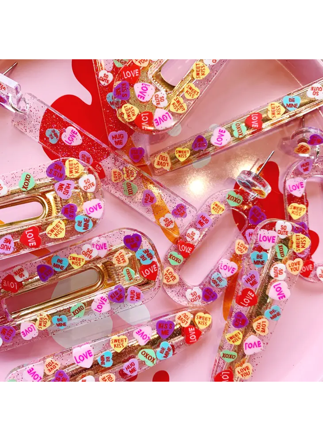 Conversation Hearts Hair Clips -   Rei