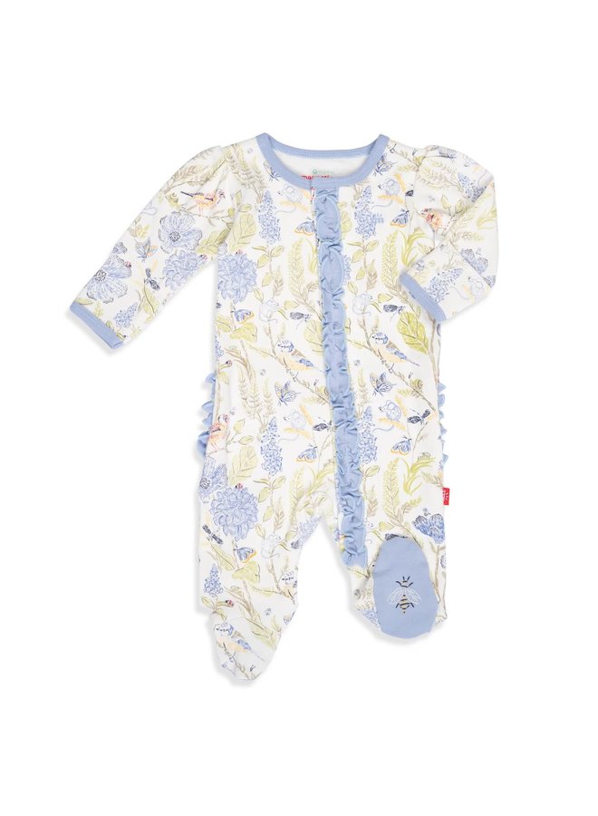 Blue Blossom Magnetic Ruffle Footie