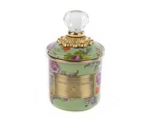 Flower Market Large Canister- Green - ivory & birch