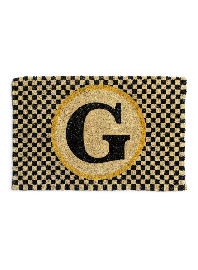 Single Letter Monogrammed Entrance Mat - G