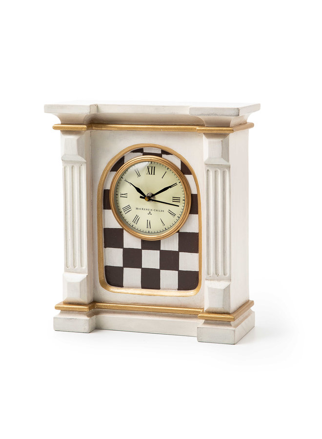 Courtly Check Mantel Clock - Off White