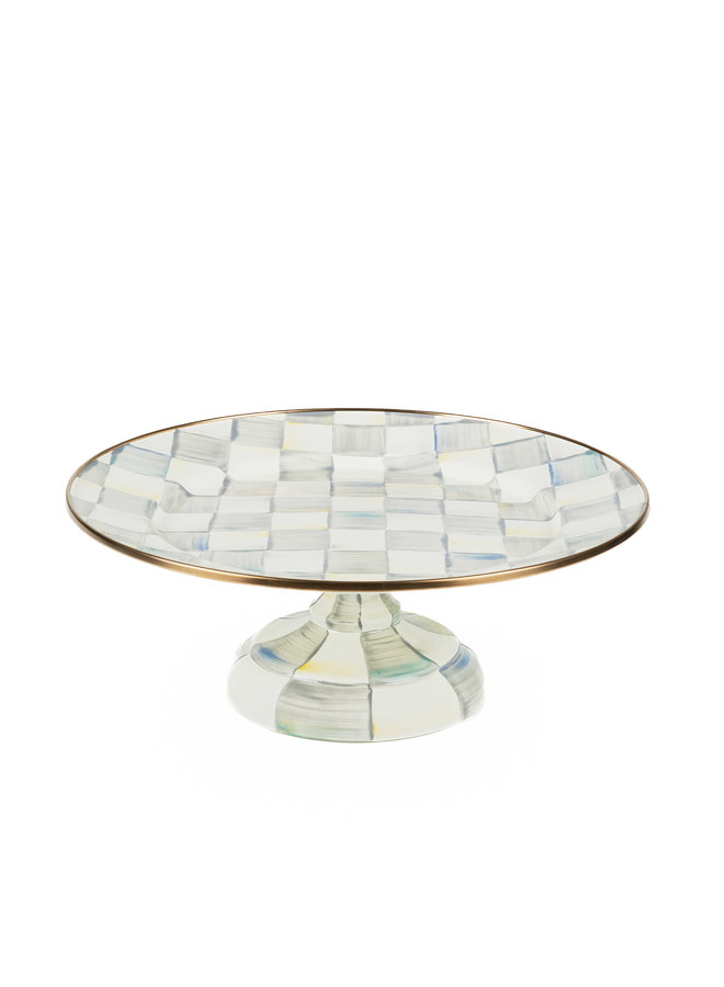 Sterling Check Small Pedestal Platter