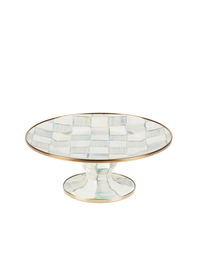 Sterling Check Mini Pedestal Platter