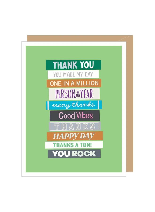 Stacked Books Thank You Card
