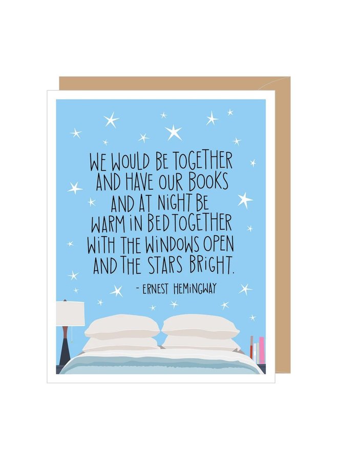 Ernest Hemingway Be Together Quote Anniversary Card
