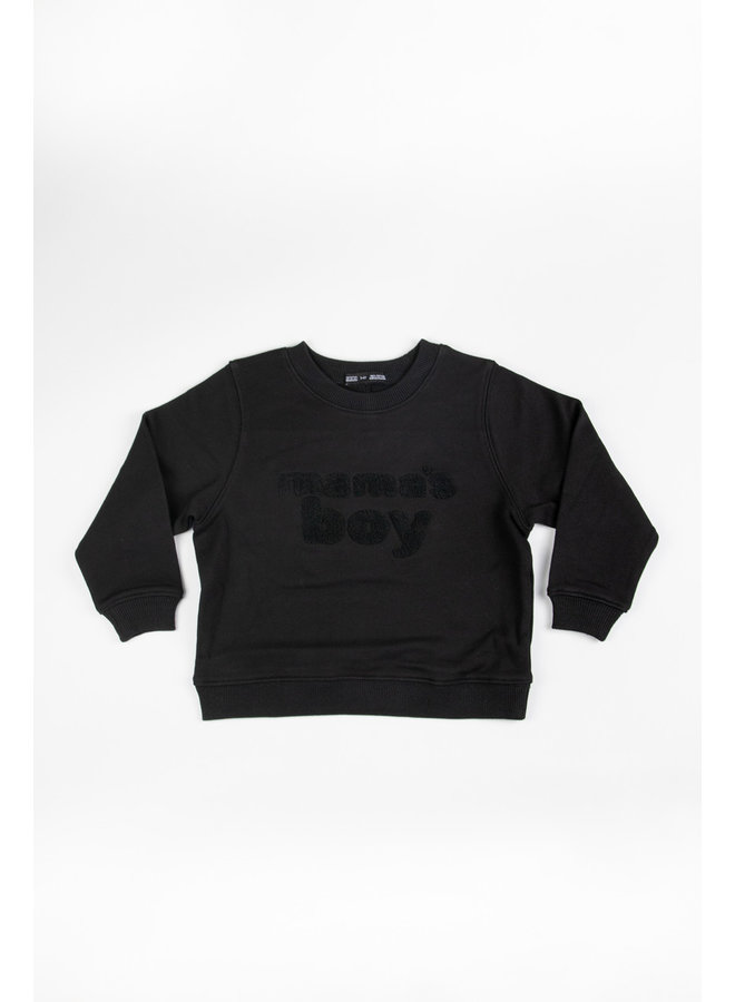 Mama's Boy Chenille Sweatshirt - Black