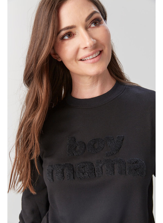 Boy Mama Chenille Sweatshirt - Black