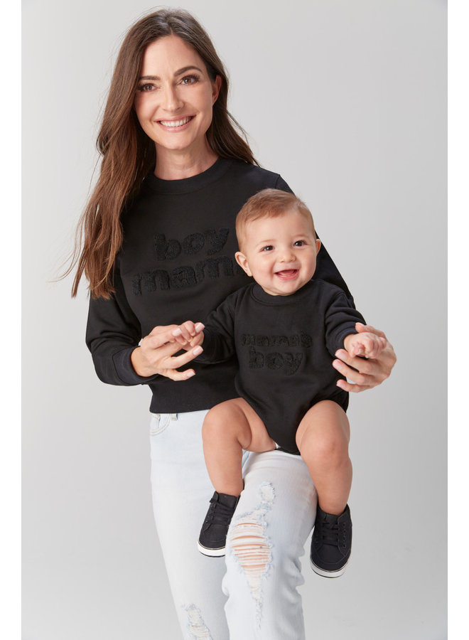 Boy Mama Chenille Sweatshirt - Black