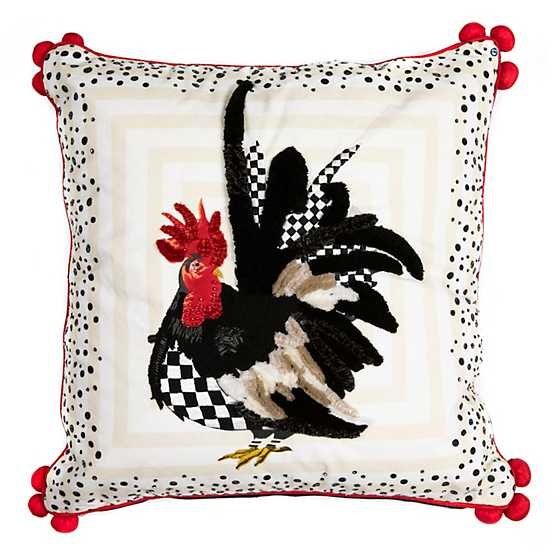 Rooster Pillow ivory & birch