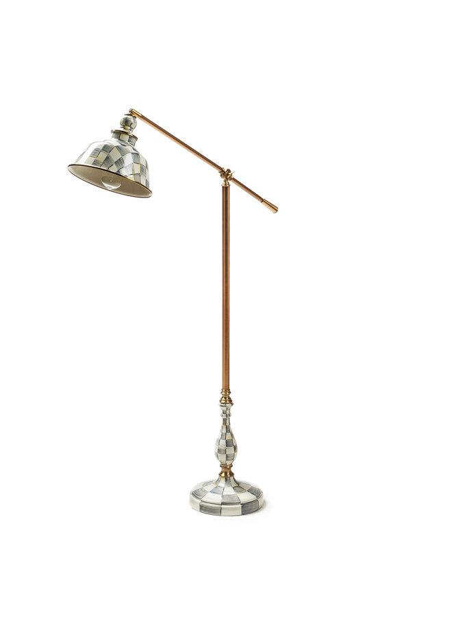 Sterling Check Enamelware Reading Floor Lamp