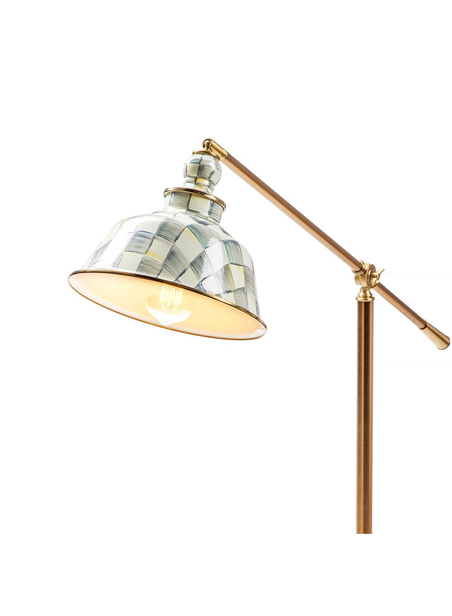 Sterling Check Enamelware Reading Floor Lamp