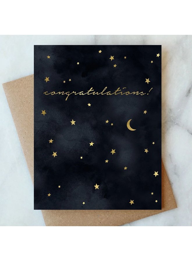 Black Sky Congrats Card