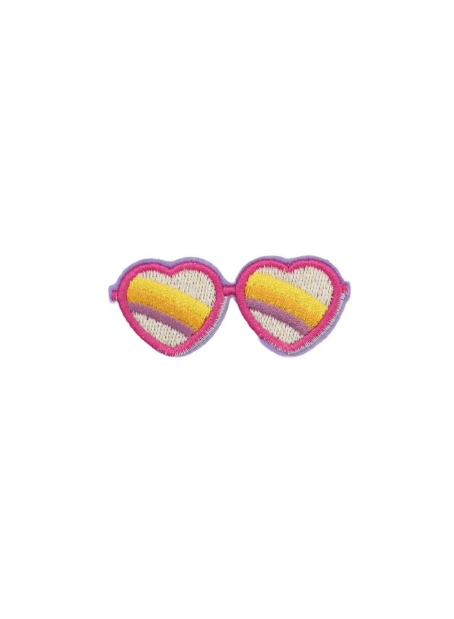 Heart Sunglasses Embroidered Patch
