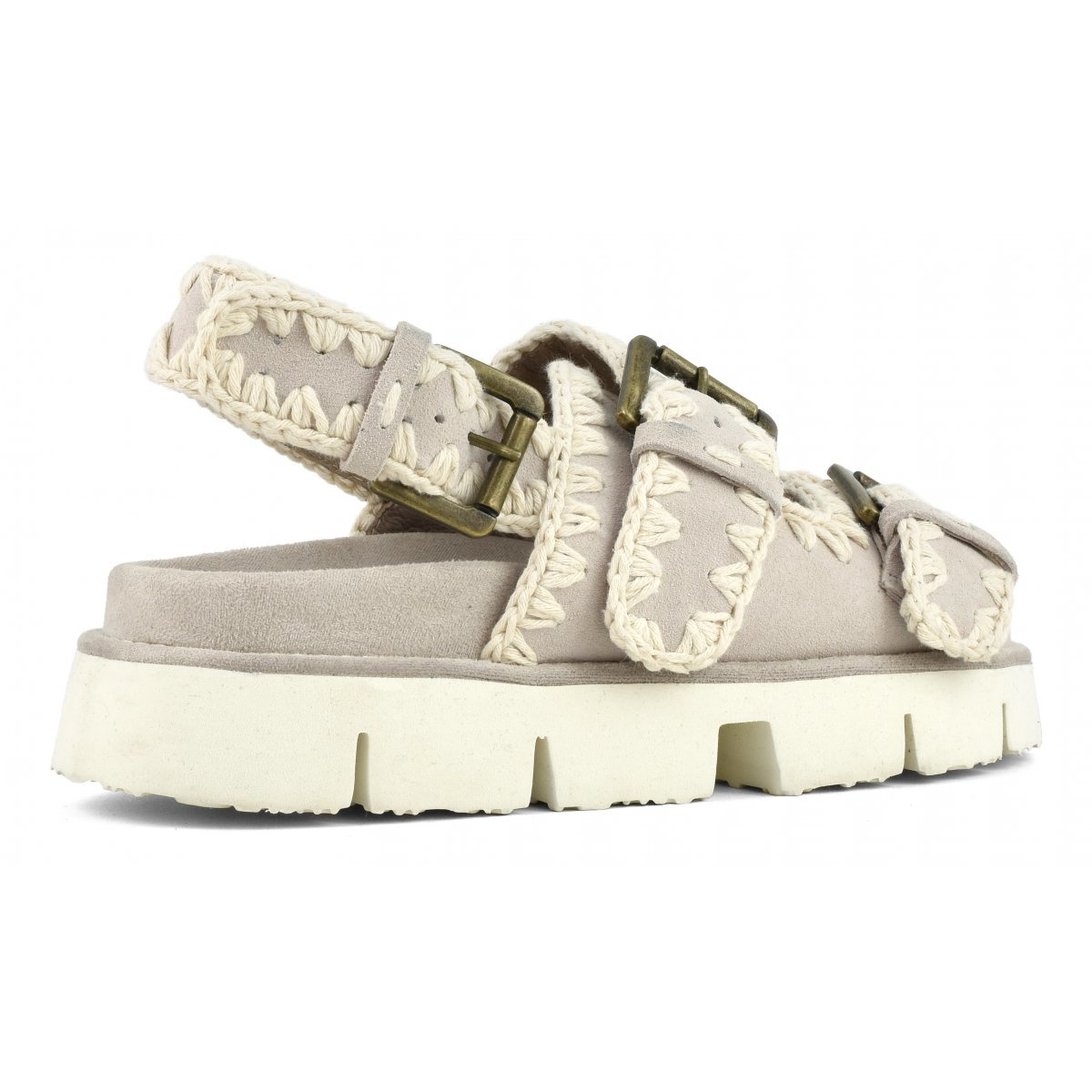New Sandal With Buckles and Strap - ivory & birch
