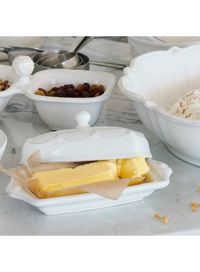Berry & Thread Butter Dish - Whitewash