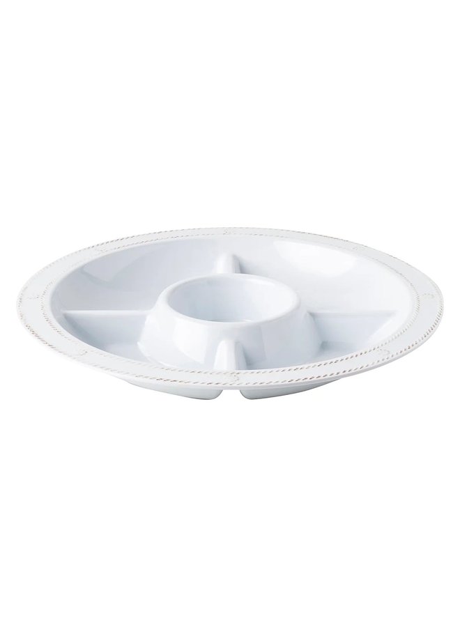 Berry & Thread  Melamine 15" Crudité Platter - Whitewash