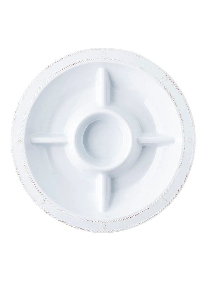Berry & Thread  Melamine 15" Crudité Platter - Whitewash