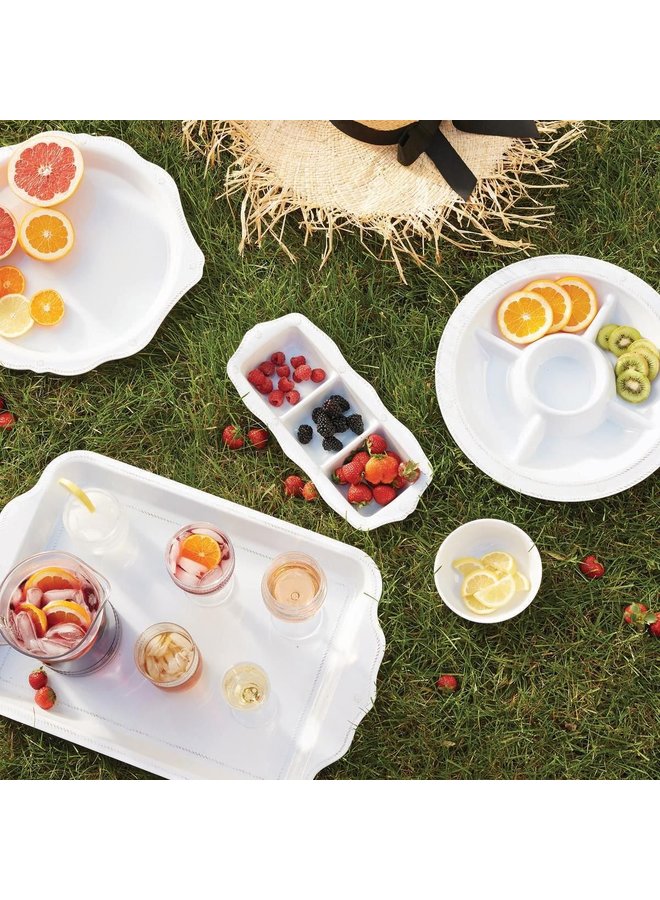 Berry & Thread  Melamine 15" Crudité Platter - Whitewash