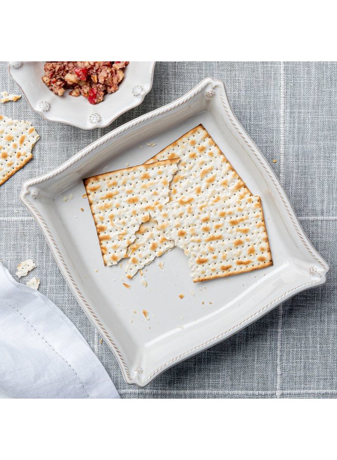 Berry & Thread Matzoh Plate - Whitewash
