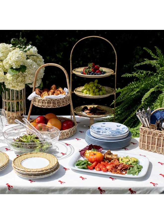Provence Rattan Two Tiered Server - Whitewash