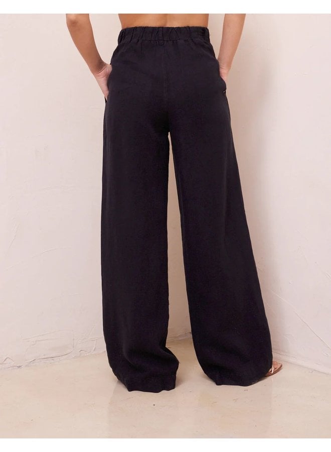 Pleated Wide Leg Trouser Black