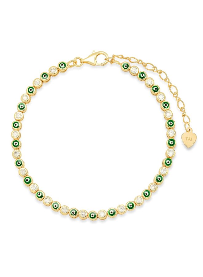 Enamel Evil Eye Gold Bracelet
