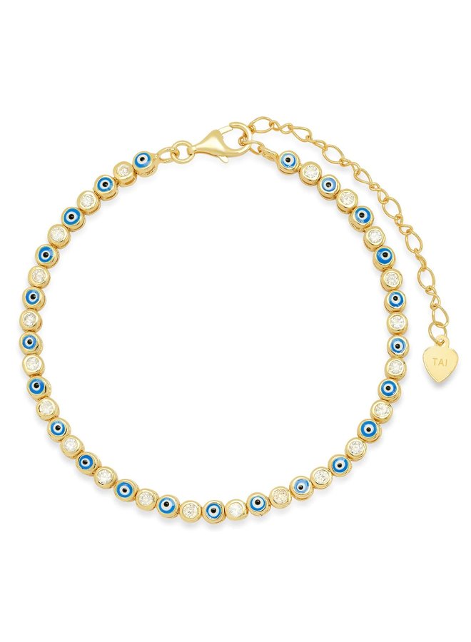 Enamel Evil Eye Gold Bracelet