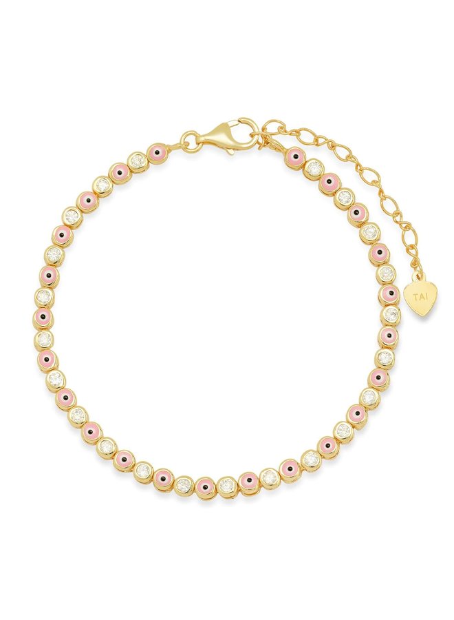 Enamel Evil Eye Gold Bracelet