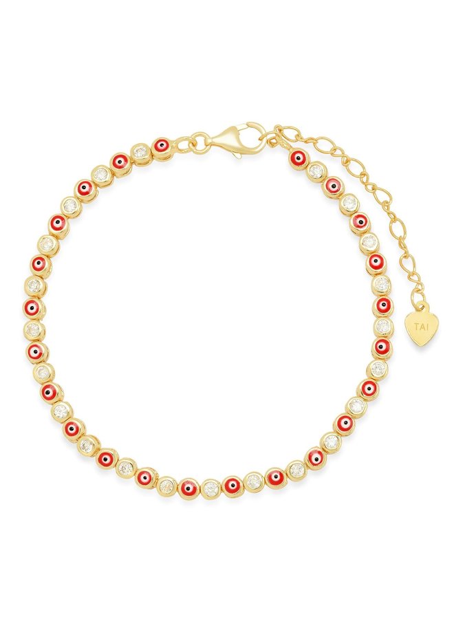 Enamel Evil Eye Gold Bracelet