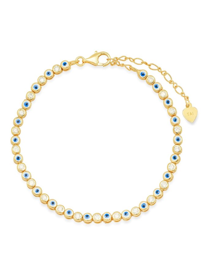 Enamel Evil Eye Gold Bracelet
