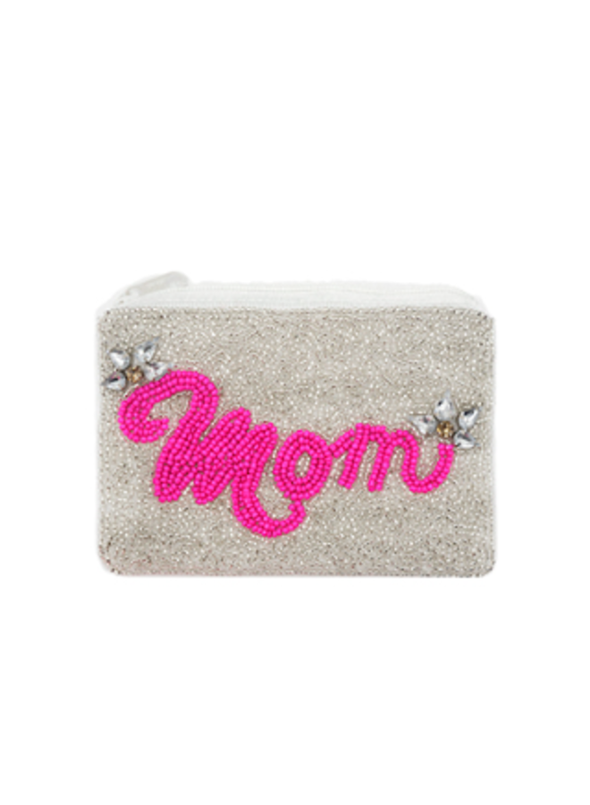 Beaded Mom Coin Pouch