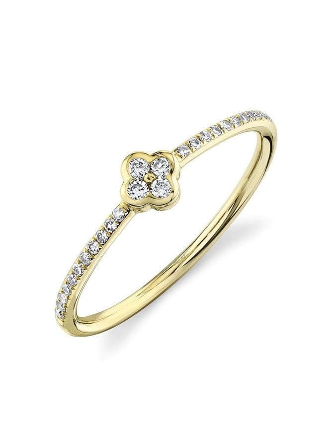 14KYG Diamond Clover Ring