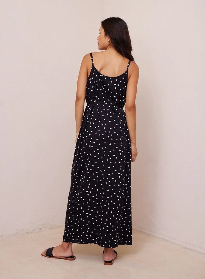 Cowl Neck Maxi Dress Deco Dots