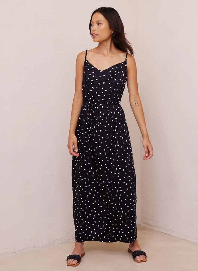 Cowl Neck Maxi Dress Deco Dots