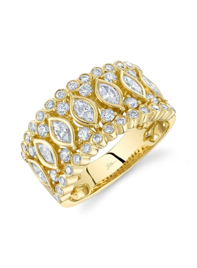 14KYG Diamond Marquise Bezel Ring (1.38ct)