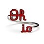 Ohio State Script OH-IO Adjustable Ring - Red