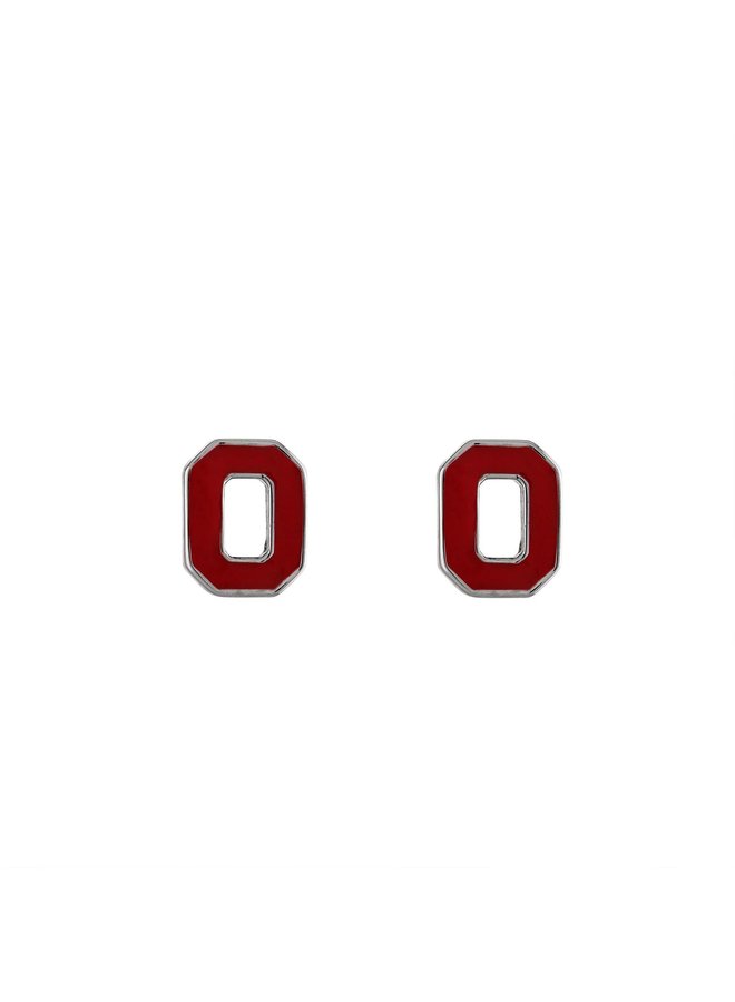 Ohio State Petite Block O Stud Earrings  Stainless Steel