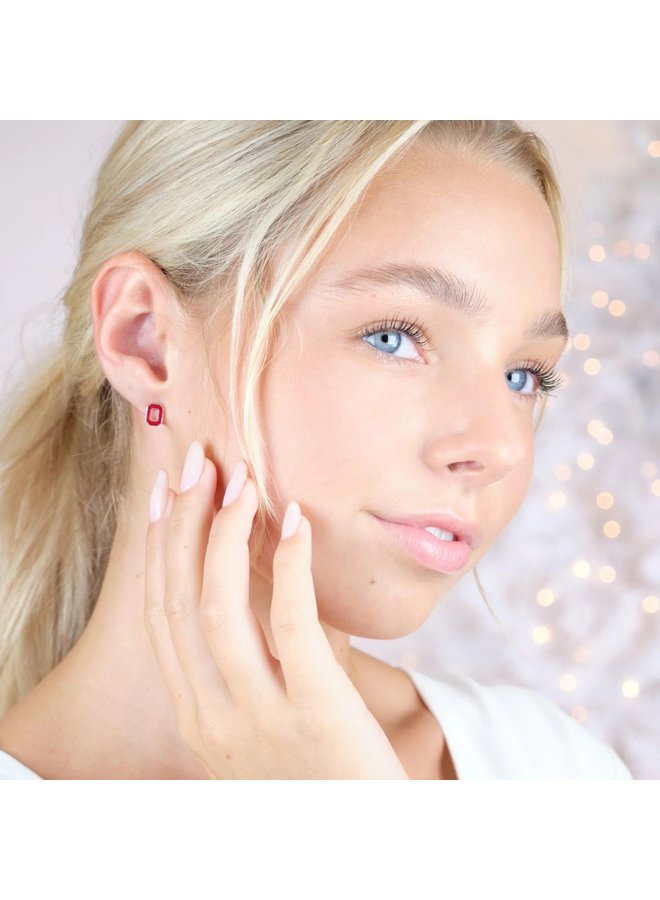 Ohio State Petite Block O Stud Earrings  Stainless Steel